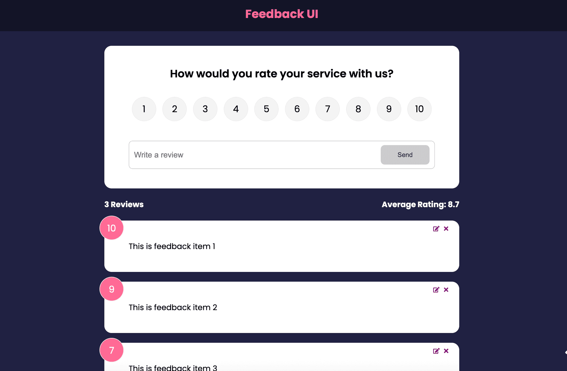 Feedback UI